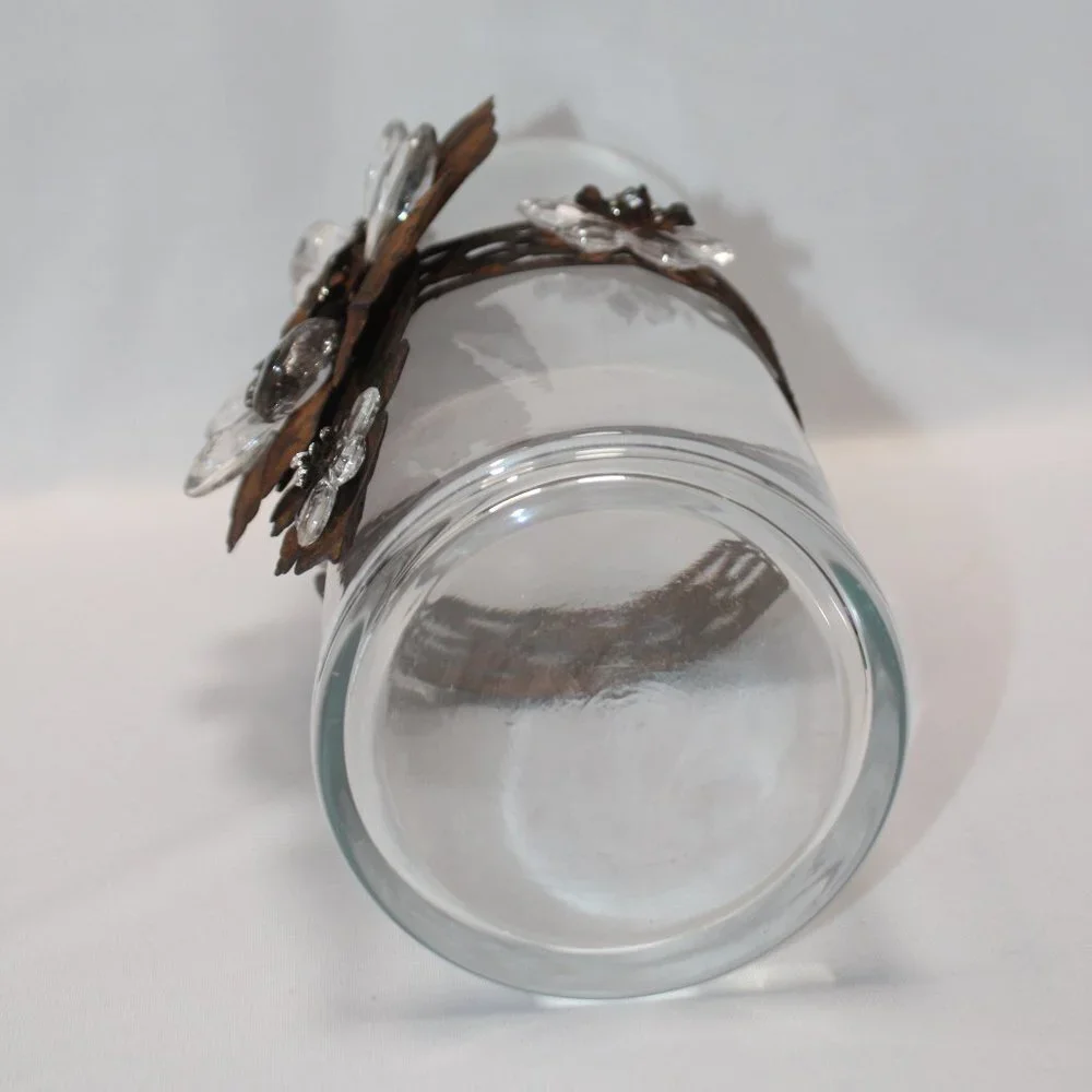 Feur de Lis Cooper and Plexiglass Floral Petal Large Vase